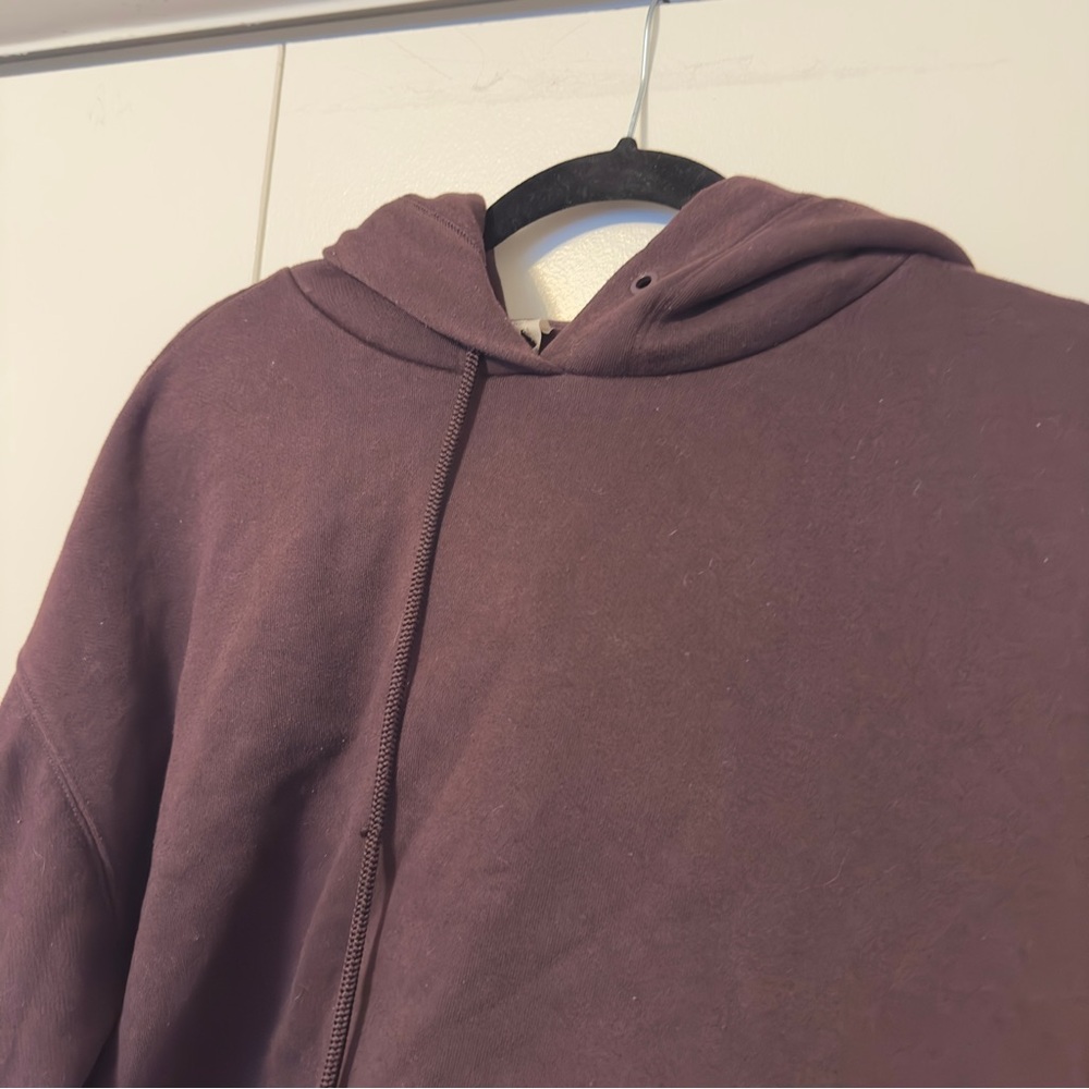 Alo Yoga Cropped Hoodie | Dark Purple - Picture 2 of 5
